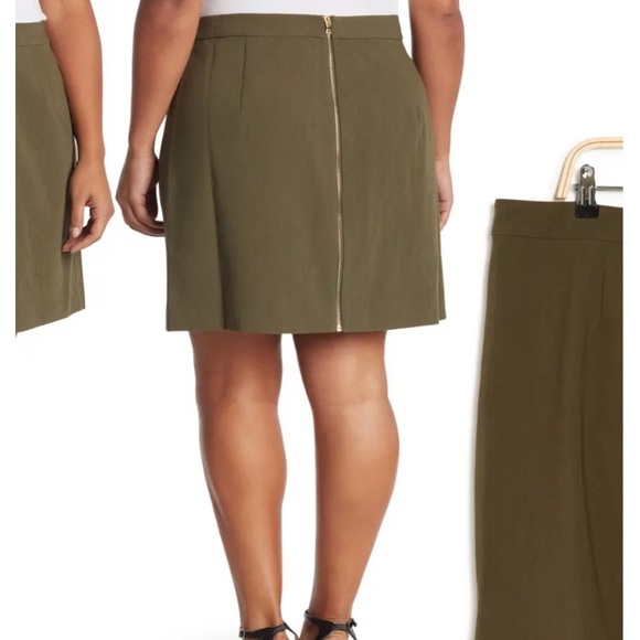 GOOD AMERICAN | Itty Bitty Mini Shirt 16 Sage Green Gold Zipper New With Tags - Picture 7 of 8